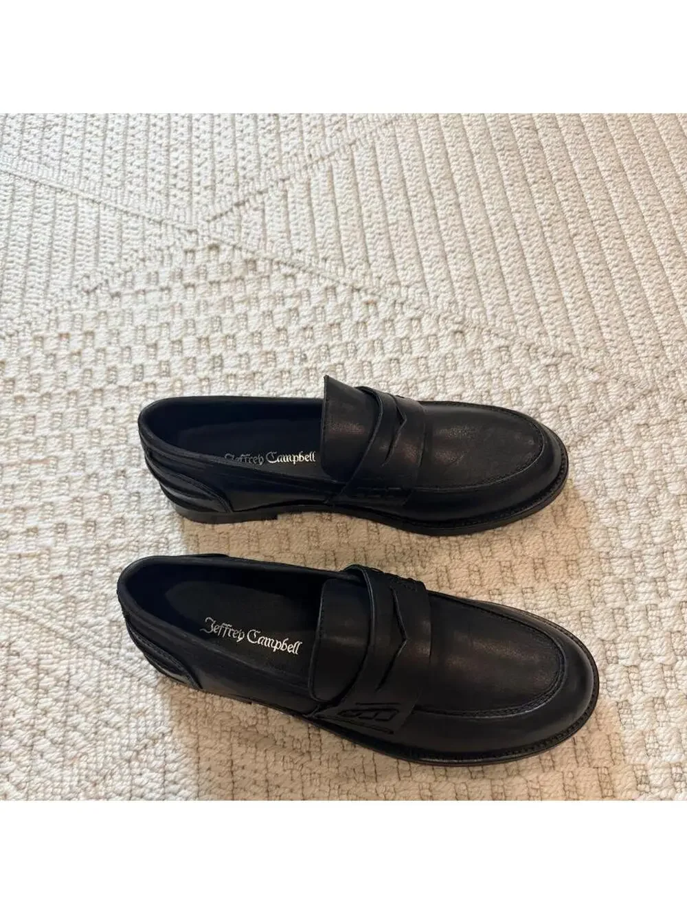 Jeffrey Campbell Studentz Penny Loafers in Black